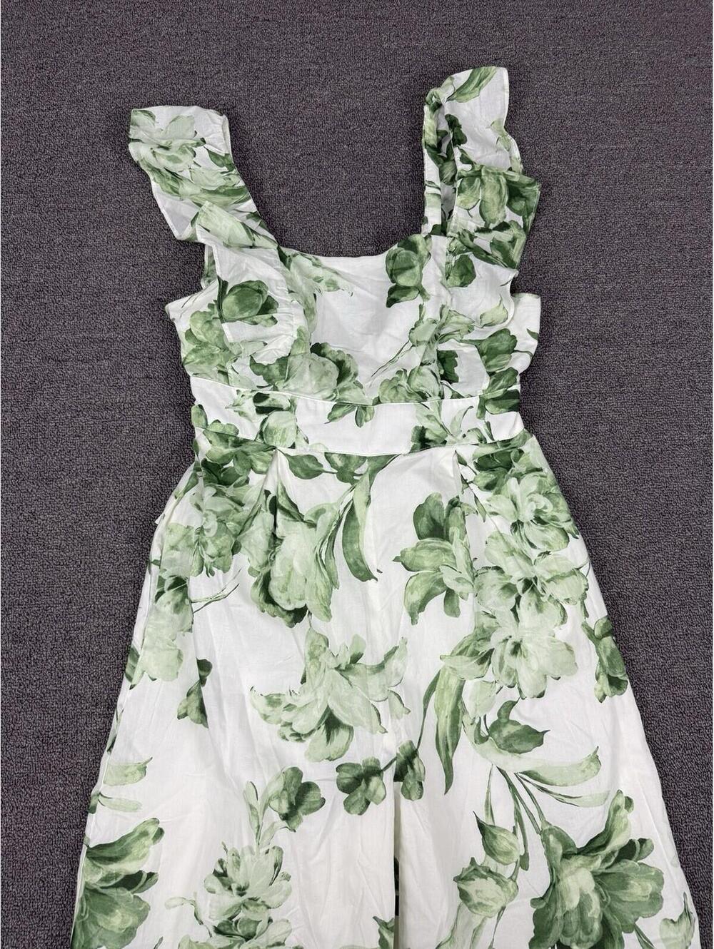 Taylor Womens S Flutter Sleeve Jumpsuit Floral Wide Leg Cropped Beachy Spring - Picture 3 of 7